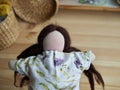 handmade waldorf natural doll sewn from fabric