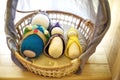 Handmade Waldorf soft toys on basket