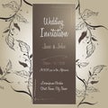 Handmade Wedding Invitation Card Template Design Floral with Leaves Royalty Free Stock Photo