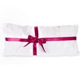 Handmade white arolla pine Pillow with a cotton cover and ribon