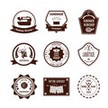 Handmade White Brown Badges