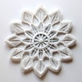 Handmade White Lace And Cotton Flower Sculpture With Striking Symmetrical Patterns