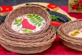 Handicrafts made from willow vines of folk craftsmen at the fair-sale of the city of Petrozavodsk