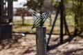 Handmade wire bird sculpture