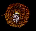 Handmade wood woven lantern