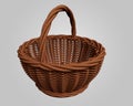 Handmade wooden basket 3d render Abstract design element Minimalist concept