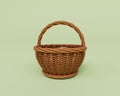 Handmade wooden basket 3d render Abstract design element Minimalist concept