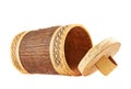 Handmade wooden cylindrical case Royalty Free Stock Photo