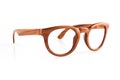 Handmade Wooden Eyewear from Teak Wood in White Clear Background