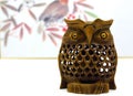 Handmade wooden owl background Japanese style Royalty Free Stock Photo
