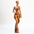 Handmade Wooden Sculpture Of Glamorous Pin-up Woman In Dress