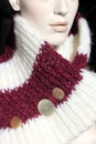 Handmade wool collar on mannequin
