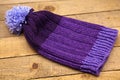 Handmade wool knitted winter hat and scarf Royalty Free Stock Photo