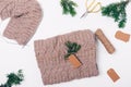 Handmade wool sweater with rustic pattern