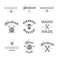 Handmade workshop logo vintage set.