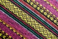 Handmade woven cotton fabrics. Royalty Free Stock Photo