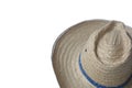 Handmade woven hat bamboo on white background. Royalty Free Stock Photo