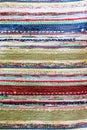 Handmade woven runner with fabric scrap Royalty Free Stock Photo