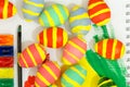 Handmaded easter eggs Royalty Free Stock Photo