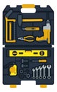 Handman toolbox. Construction and repair instruments open kit Royalty Free Stock Photo