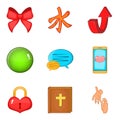 Handout icons set, cartoon style