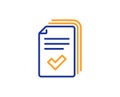 Handout line icon. Documents example sign. Vector