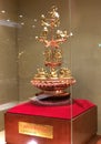 Handover Gifts Museum of Macao Antique Precious Gilded Copper Statue Dunhuang Dance Gansu China Heritage Chinese Folk Art Treasure