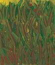 abstract art illustrative of desh green bush in swamp with yellow color
