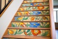 handpainted tiles on stairwell risers Royalty Free Stock Photo