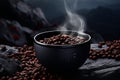Handpicked Aromatic Roasted Coffee Beans. Premium Quality, Exquisite Rich Aroma. Royalty Free Stock Photo
