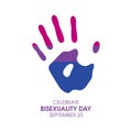 Celebrate Bisexuality Day vector Royalty Free Stock Photo