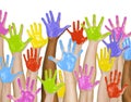 Handprint Colors Cheerful Painting Concept