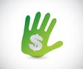 handprint and dollar sign illustration Royalty Free Stock Photo