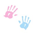 Handprint of girl and boy