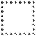 Handprint Heart Border Frame Black and White Vector Art Illustration Royalty Free Stock Photo