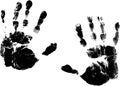 Handprint, images of the footprint of hands on a white background