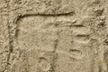 Handprint on the sand