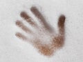 Handprint on snow