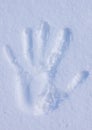 Handprint on a snow
