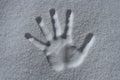 Handprint in snow