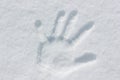 Handprint in the snow