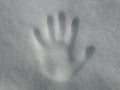 Handprint on Snow.