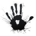 Handprint splatter blow Royalty Free Stock Photo