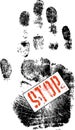 Handprint with Stop Sign Royalty Free Stock Photo