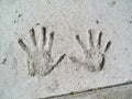 Handprints in Cement Royalty Free Stock Photo