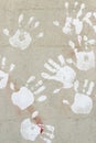 Handprints on cement Royalty Free Stock Photo