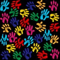 Handprints Colourful Means Background Vibrant And Watercolor