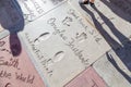 handprints of Douglas Fairbanks in Hollywood in the concrete of Chinese Theatre\'s forecourts