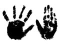 Handprints of palms of boy teenager, isolated. Vector illustration