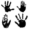 Handprints of palms of child, set. Vector illustration